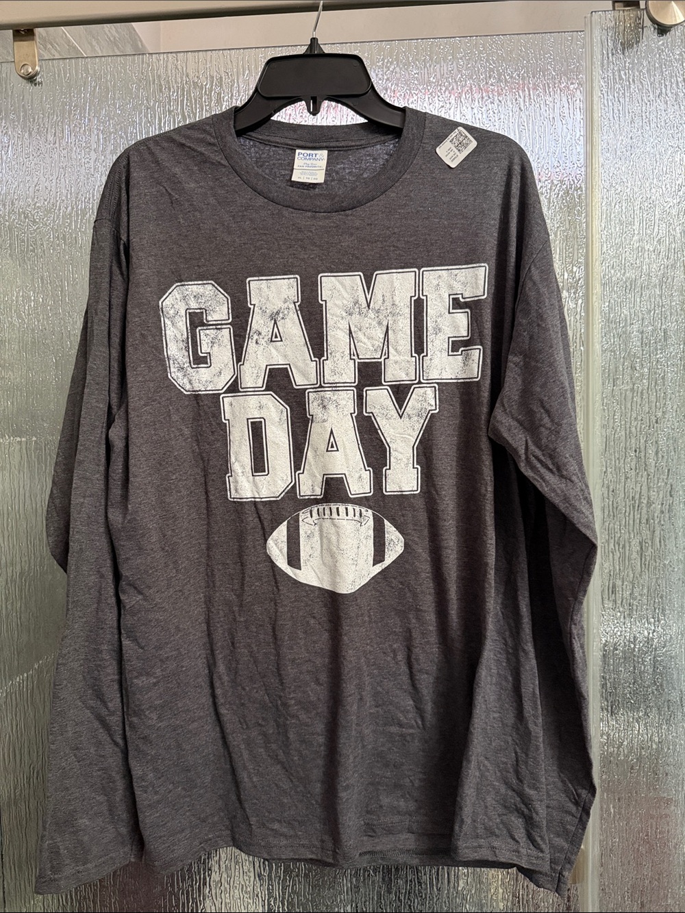 Port and Company Charcoal Game Day Long Sleeve Tee